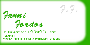 fanni fordos business card